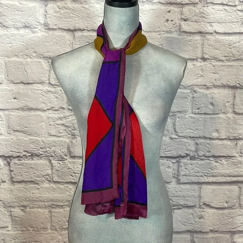 Adrienne Vittadini silk color block scarf
